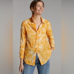 NWT! Anthropologie Orange Pilcro The Cate Classic Buttondown - Size Large 🍍
